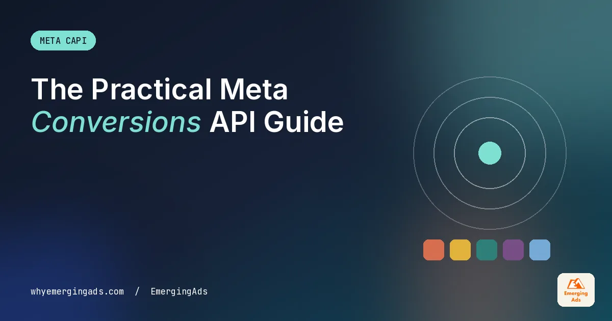Meta Conversions API guide cover with the headline The Practical Meta Conversions API Guide We Hand to New Clients